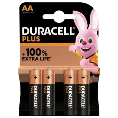 Imagen de Duracell pilas alcalinas aa / mn1500 lr06 plus 100% extra life blister 4 uds 12731