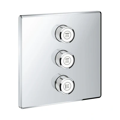 Imagen de Grohe 29127000 Grohtherm Smartcontrol Termostato con inversor, 3 Chorros Adicionales Regulables, Cromo, Cuadrado