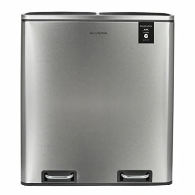 Imagen de Les Collectors N904 Cubo de Basura con Tapa, Metal, Plateado, 66 cm
