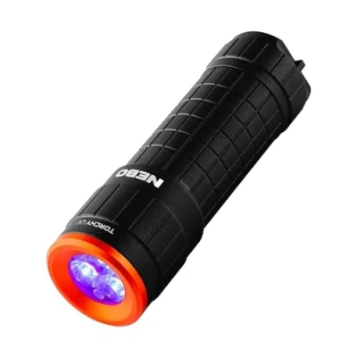Imagen de NEBO Torchy UV linterna de inspección luz negra para uso comercial, compacta, mini mano portátil alimentada por batería con ultravioleta diseñada trabajo manual e