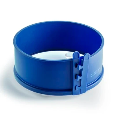 Imagen de coox Molde desmontable con bandeja de cristal y patas cristal, diámetro 18 cm, color azul. Perfecto para hornear servir en uno