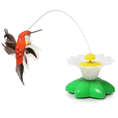 Imagen de LYEAA Gato giratorio eléctrico, divertido colibrí de mariposa, juguete intertivo para gatos, gatitos autosuficientes, eléctrico 360 interiores