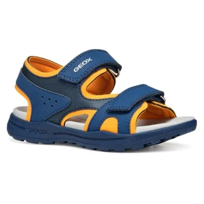 Imagen de Geox J Vaniett BOY Sandalias de senderismo para niños, Talla: 32, Navy/orange Zapatos