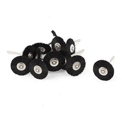 Imagen de sourcing map 12x 1/8 pulgadas de nylon rueda vástago 25 mm cepillo cerdas para la herramienta