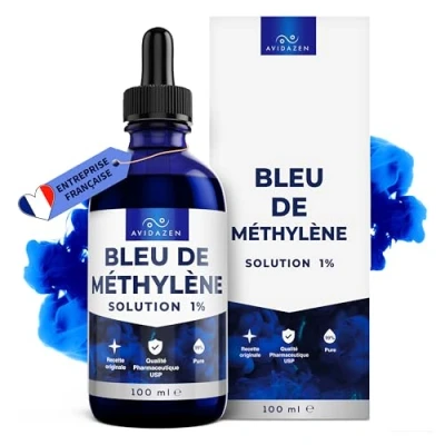 Imagen de Azul de metileno 100 ml en frasco pipeta líquido puro Solución acuosa 1% Calidad farmacéutica Premium USP Receta original Fabricado, probado y certificado Alemania