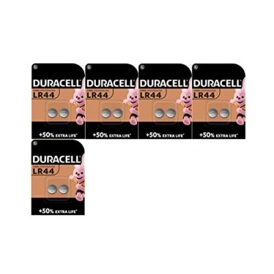 Imagen de 10 pilas Duracell LR44 A76 V13GA 76A (5 blísters de 2 baterías)