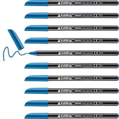 Imagen de Rotulador edding punta fibra 1200 azul claro n.10 redonda 0.5 mm