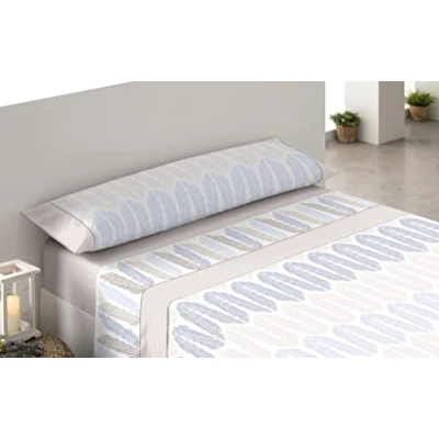 Imagen de Donegal Collections Juego de Sabanas Estampadas 3 Piezas Cama 105cm Elipse Beige, Primavera Verano, Algodón Poliéster, Bajera, Encimera y Funda Almohada