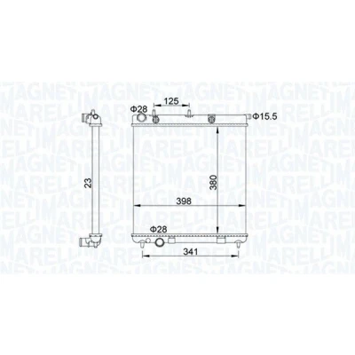 Imagen de MAGNETI MARELLI 350213153700 Radiador, refrigeración del motor 380 398 23 Aletas unidas mecánicamente CITROËN: C2 Hatchback
