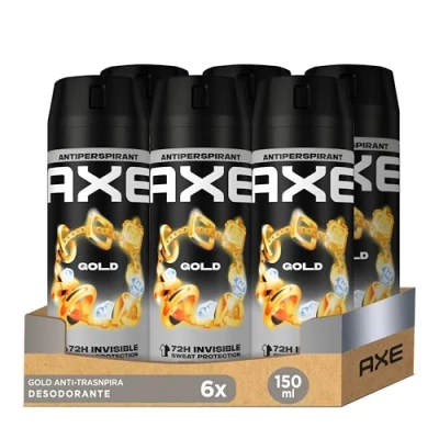 Imagen de Axe Desodorante para Hombre Antitranspirante Gold 150ml Pack de 6