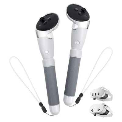 Imagen de TRANSNOVO Handle Attachment Compatible con Oculus/Meta Quest 3S/Quest 3 Controller Accessories, VR Gorilla Tag Long Arms Sticks, Beat Saber Handles, Extension Grips for Game
