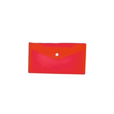 Imagen de HERMA 20035 Bolsas para documentos (22 x 12 cm, polipropileno), transparente con botón de presión escuela, universidad, oficina, sobres polipropileno, color rojo