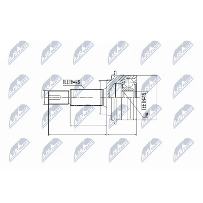 Imagen de NTY NPZ TY 090 Junta Homocinética Eje delantero, izquierda, derecha con circlip en la parte trasera TOYOTA: Yaris II Hatchback