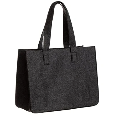 Imagen de Brandsseller bolsa de fieltro para el tiempo libre fieltro, práctica la compra con asa, aprox. 36 x 27 15 cm, gris oscuro, Einheitsgröße