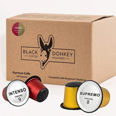 Imagen de Black Donkey Coffee Roasters 100 Cápsulas DE Café compatibles con las máquinas Nespresso* (VARIEDAD CAFE&#039;)