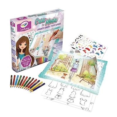 Imagen de CRAYOLA Creations, CREA tu Moda, Pizarra Luminosa para Crear una colección de Actividad Creativa y Regalo niñas Chicas, a Partir 8 años