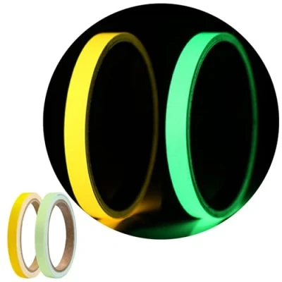 Imagen de GZDAOXIA 2 Rollo 1cmx5m Cinta Fluorescente Adhesiva,Cinta Adhesiva Luminosa,Cinta Autoadhesiva Tape Fluorescente,Cinta Reflectante Adhesiva,para Escaleras,Paredes,Escalones(Verde+Amarillo)