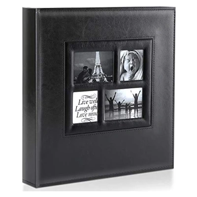 Imagen de Ywlake Album de Fotos 10x15 500, Grande Cuero para Photos Bolsillos Verticales Horizontal Nero
