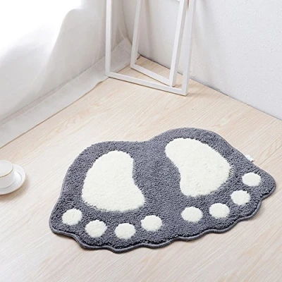Imagen de ele ELEOPTION Alfombra de baño Antideslizante, Alfombrillas Secado rápido y pies Lindos, Absorbente Agua Suave cómoda Antideslizante para Dormitorio, Cocina, Pasillo, 60x40CM, GIS