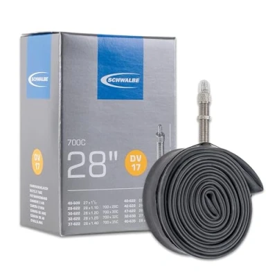 Imagen de Schwalbe Luftschlauch Fahrrad DV17 Cámara de Aire, Unisex, Negro, 28 Pulgadas