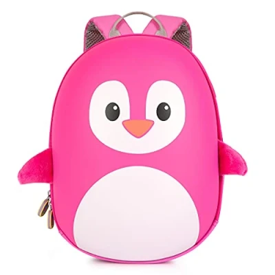 Imagen de boppi Tiny Trekker Mochila Infantil De Viaje para Vacaciones 4 litros Pingüino Rosa