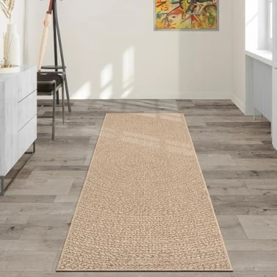 Imagen de the carpet Kansas Alfombra para Exterior e Interior con Aspecto de Yute Natural, Resistente a la Intemperie, Apta Patio y jardín, Naturaleza, 60 x 90 cm
