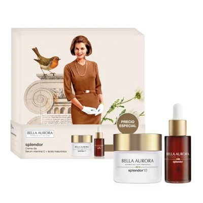 Imagen de BELLA AURORA Pack Antiedad Splendor, Crema Día 50 ml + Sérum 30 con Vitamina C y Ácido Hialurónico, Tratamiento Antiedad, +50 Años, Efecto Lifting, Reparador Antioxidante