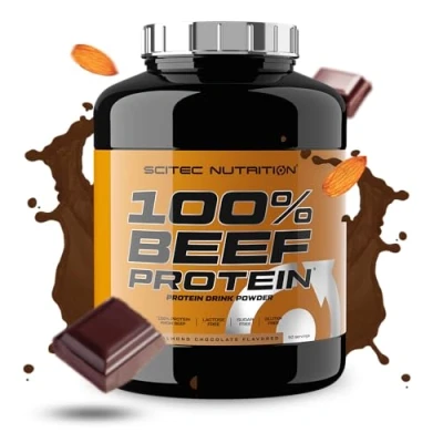 Imagen de Scitec Nutrition 100% Beef Protein, Bebida proteica en polvo aromatizada, Sin lactosa, azúcar, gluten, 1,8 kg, Chocolate con almendras
