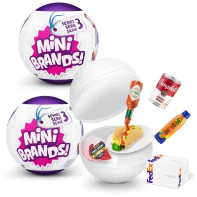Imagen de Mini Brands Series 3 (Pack of 2), PVC Mystery Capsule Real Miniature Juguete coleccionable, color paquete de 2 unidades, S (ZURU 77483)