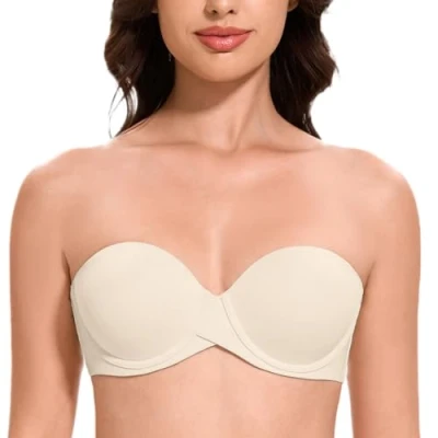 Imagen de MELENECA Sujetador sin Tirantes Push Up de Silicona para Mujer Dolar Arena 95A