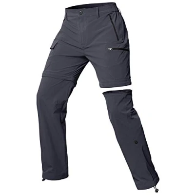 Imagen de Cycorld Pantalones de senderismo para mujer, transpirables, con cremallera, desmontables, 5 bolsillos profundos, senderismo, escalada, viajes y ocio, color gris, tamaño medium