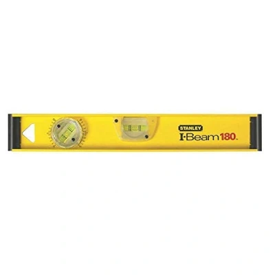 Imagen de STANLEY Nivel perfilado de aluminio, 40 cm, 2 burbujas (horizontal, vertical y graduable), regla en centímetros, extremos protectores, precisión +/ 1.5mm/m, 1 42 919