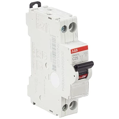 Imagen de Abb entrelec sn201l c25 Interruptor automático magnetotermico, blanco y rojo, estándar