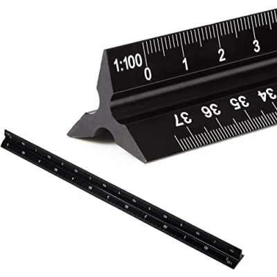 Imagen de 30 cm escalímetro de precisión, aluminio para arquitectos e ingenieros, triangular 1:20, 1:25, 1:50, 1:75, 1:100, 1:125
