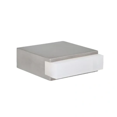 Imagen de EVI Herrajes Tope de Puerta Adhesivo Mini 35 x 14 mm Goma Blanca Cuadrado Acero Inoxidable Gran Adhesión 100% Funcional Mod. 197/25x14 BAM