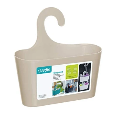 Imagen de stardis Cesta de ducha beige con ganchos para colgar estante ducha, colgante utensilios baño, color