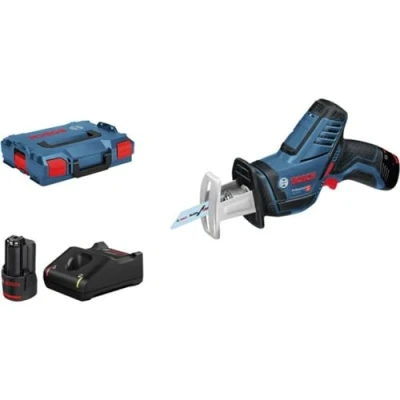 Imagen de Bosch Professional 12V System GSA 14 Sierra sable a batería (0 3000 cpm, profundidad de corte 65 mm, 2 baterías x 3.0 Ah, en L BOXX)