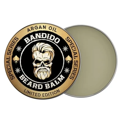 Imagen de Bandido Beard bálsamo de 40 ml aceite argán, cera para barba, cuidado la barba con hombre, domina y hace más suave