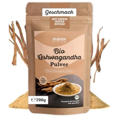 Imagen de Polvo Orgánico de Ashwagandha Monte Nativo 700g Raíz Molida Ginseng Indio Cereza Invierno Withania Somnífera Certificado Probado en Laboratorio