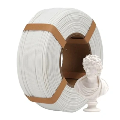 Imagen de eSUN Mate PLA Refill Filamento 1.75mm, de Impresión 3D sin Bobinas, Color Brillo Carrete 1KG (2.2 LBS) para Impresoras 3D,Blanco Lechoso