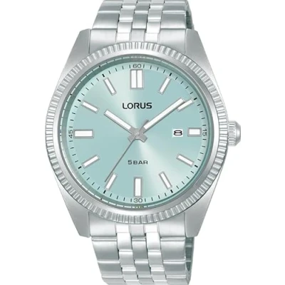 Imagen de Lorus Reloj Analógico de Cuarzo para Hombre con Pulsera Acero Inoxidable, Plata/Azul