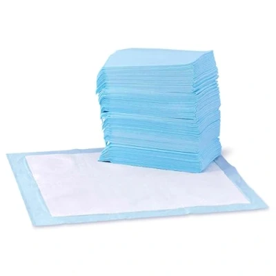 Imagen de Amazon Basics Almohadillas de adiestramiento Perros y Cachorros, diseño 5 Capas a Prueba Fugas con Superficie Secado rápido, Regular, 100 Unidades, Azul