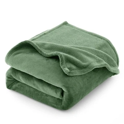 Imagen de CozyLux Manta Franela Reversible para Cama 90, Sofá 150x200 cm, de Microfibra, Suave, Cálida, Transpirable (Verde)
