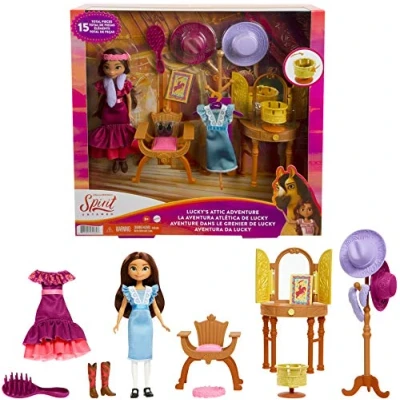 Imagen de Dreamworks Spirit Lucky Untamed Lucky&#039;s Attic Adventure, multicolor, talla única (Mattel GXF54)