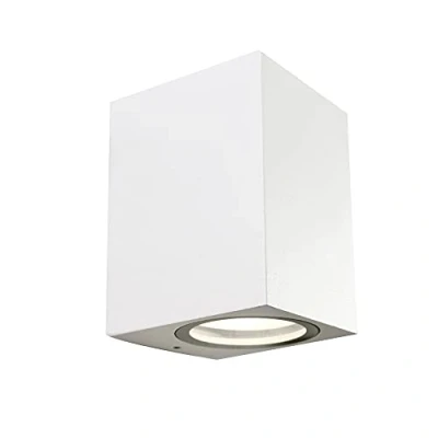 Imagen de 1 UNIDAD Wonderlamp Aplique de pared Exterior Classic, Máx. 35W, Impermeable IP 44, Lámpara Moderno, Blanco Mate, Luz GU10