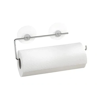 Imagen de WENKO Static Loc® portarrollos para papel de cocina Cromo fijar sin taladrar brillante