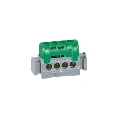 Imagen de Legrand reparticion standard Bornas repartidoras ip 2 tierra 4 salidas verde
