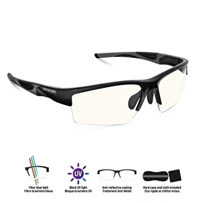 Imagen de SPIRIT OF GAMER Gafas Gaming PRO RETINA Alta Protección para Pantallas PC/Consolas/TV Anti Fatiga Filtro de Luz Azul Tratamiento Antirreflejo Bloque UV Estuche Incluido