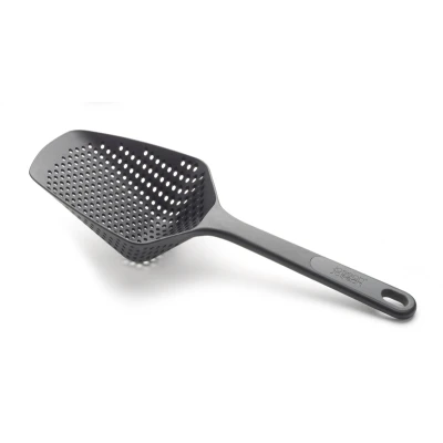 Imagen de Joseph Scoop Plus Colador, Cuchara Escurridora/Colador, Recoge, Escurre y Sirve, Resistente al Calor hasta 200C, Apto para Lavavajillas, Negro, Grande