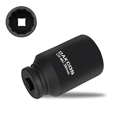 Imagen de DAKCOS 1/2&quot; Llave de Vaso Impacto Largo 36mm Multidiente, Cr Mo, 78mm longitud